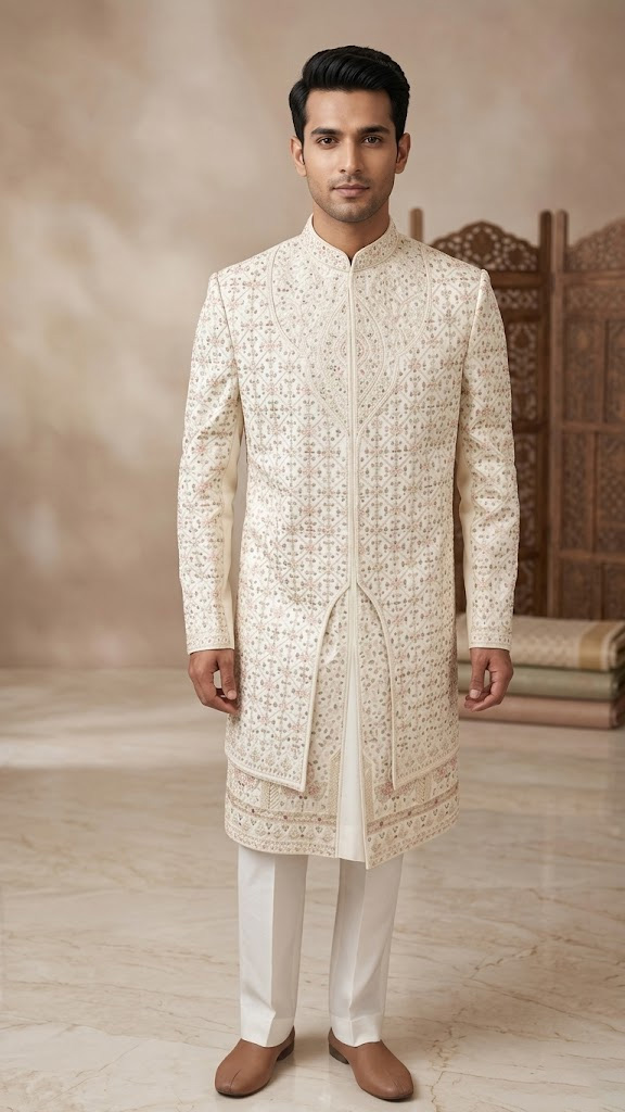 Ivory Sherwani perfect for Groom- Sundesha Annex Mumbai