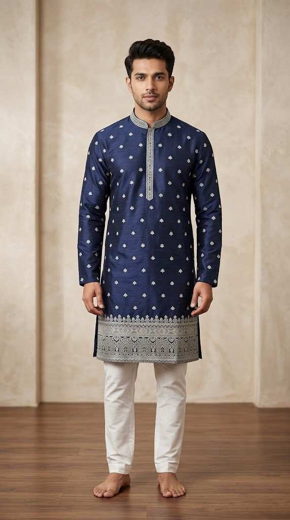 Blue Kurta Pajama Set for Boys- Sundesha Annex Mumbai 